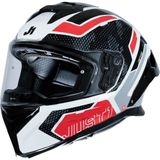 Just1 J-Str Union Kapalı Motosiklet Kaskı Kırmızı Beyaz - 2XL - Kırmızı - Beyaz
