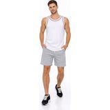 Justas Erkek Beyaz Rambo Kol Spor Atlet Siyah Biyeli Rahat Kalıp Basic Atlet - XL