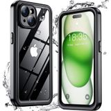 Justcool iPhone 15 Plus Kılıf Su Geçirmez, Dahili 9H Temperli Cam Kamera Lensi ve Ekran Koruması [IP68 Sualtı] [14FT Askeri Düşmez] [Toz Geçirmez] Tam Vücut Darbeye Dayanıklı Telefon Kılıfı 6,7 inç,