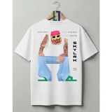Justin Bieber Tasarımlı Unisex Premium Pamuklu Tişört - Beyaz - XL