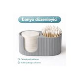 justone Banyo Düzenleyici – Pamuk Ped ve Kulak Çubuğu Saklama Kutusu