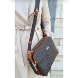 Justpolo Kadın 5 Gözlü Monogram Baskılı Çanta
