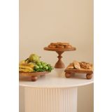 justwood 3 lü 25/14 Cm. Mummy, 25 Cm Risus Ve 17x25 Cm Risus Ahşap Pasta Sunum Servis Tabağı Seti