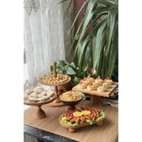 Justwood Ahşap 5 Çayı Sunum Seti - Ayaklı Sunumluk & Ikramlık Servis Tabağı Seti