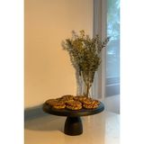 Justwood Justwood Lucca Siyah 29 cm Ahşap 12 cm Ayaklı Yuvarlak Pasta Sunum Servis Tabağı - Kahverengi