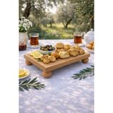 Justwood Kayın Ağacı Risus Top Ayaklı 17X25 cm Ayaklı Kare Sunumluk | Pasta, Kek ve Kahvaltı Servis Tabağı