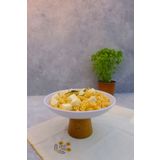 justwood Macaroni Ahşap Ayaklı 22,5 Cm Melamin Servis Tabağı, Çukur Sunum Tabağı, Sunumluk, Kase