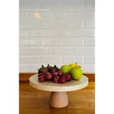 Justwood Mdf Tabaklı Kayın Top Ayaklı Lucca Yuvarlak Pasta Sunum Servis Tabağı - 25/10 Cm