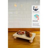 Justwood Mdf Tabaklı Kayın Top Ayaklı Risus 17x25 Cm Dikdörtgen Pasta Sunum Servis Tabağı