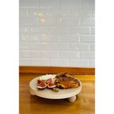 Justwood Mdf Tabaklı Kayın Top Ayaklı Risus Yuvarlak Pasta Sunum Servis Tabağı - 25 Cm