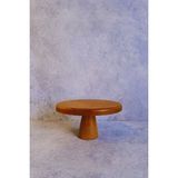 Justwood Mini 20 cm Ahşap Konik Ayaklı Yuvarlak Pasta Kurabiye Sunum Servis Tabağı - 21 cm