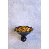 justwood Nar Ayaklı Ahşap 23 Cm Melamin Siyah Servis Tabağı, Çukur Sunum Tabağı, Sunumluk, Kase