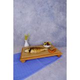 Justwood Risus Top Ayaklı 25X40 cm Ahşap Dikdörtgen Pasta Sunum Servis Tabağı - 25 x 40 cm