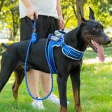 JUSTYEZI Boyun Yastıklı Köpek Yelek Koşum Takımı ve Tasma Seti, Çekme Ayarlanabilir Servis Evcil Hayvan Koşum Takımı 8 Köpek Yaması ile, Eğitimde Yansıtıcı Kolay Kontrol Evcil Hayvan Yeleği, Küçük, Orta ve
