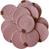 Jüt Bardak Kupa Altlığı 13CM 12LI - Açık Pembe