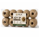 Jüt İp 10’lu Paket 150 Metre Doğal Hasır İp Kendir İpi Dekoratif Süsleme Hediye Paketleme Makrome İp