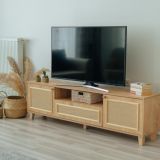 Jüt İskandinav Jüt Tv Ünitesi, Kumaş Kapaklı, 180 Cm