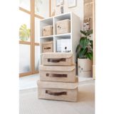 Jüt Kapaklı Dolap İçi Organizer Takı, Makyaj, Banyo, Ofis Düzenleyici Saklama Kutusu 26x20x10 Cm