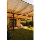 Jüt Kumaş Gölgelik – 280cm x 300cm –%100 Doğal Hasır Kanaviçe Görünümlü Gölgelik | Bahçe, Balkon, Teras İçin Mahremiyet Perdesi | Nefes Alabilir, Çevre Dostu