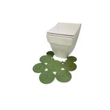 JütNatureLine-Jüt Banyo Ve Klozet Önü İçin Bohem Temalı Moderin Tasarım Çİft Taraflı Paspas El Örgüsü Kaymaya Dayanıklı Su Ve Pis Kokuyu Haps Etmeyen Doğal Jüt Malzeme-Banyo Dekoru (YEŞİL)