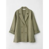 Juuuj Açık Haki Kruvaze Yaka Uzun Kollu Oversize Kesim Düğme Detaylı Geniş Form Blazer Ceket