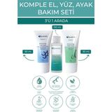 Juvenis Kozmetik Vücut Peelingi El Kremi ve Yüz Krem Seti Arındırıcı E Vitaminli Nemlendirici 3'lü Komple Bakım Seti