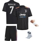Juventu's Ronaldo 2020/21 Sezon Siyah Futbol Çocuk Forması 4'lü Set - 9 - 10 Yaş