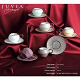 Juvıa Jv 12748 Renklı Gold Bone Porselen Kahve Fıncan Takımı - Karışık İşleme