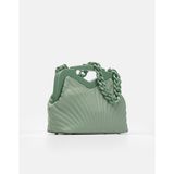 Juvis Bag Vivid Chain Mint Yeşili Suni Deri Zincir Askılı Klips Kapamalı Kadın El ve Omuz Çantası