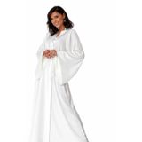 JUWANA İpeksi Saten Gelin Sabahlığı, Beyaz, Şal Yaka, Uzun Kollu, Bağlamalı Kuşak, 142 cm, Polyester, Düğün ve Özel Gün, Zarif Romantik Tasarım (22, bayaz, M)
