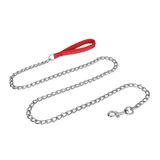 JuWow Metal Köpek Tasması, Büyük ve Orta Boy Köpekler için Dolgulu Saplı Ağır Hizmet Çiğnenmeye Dayanıklı Evcil Hayvan Tasma Zinciri (3,0 mm x 6 Ayak, Kırmızı)