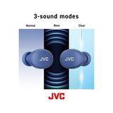 Jvc HA-Z66T-A Gumy Mini Kablosuz Kulaklık, Küçük, Ultra Hafif, 3 Ses Modu (Bas/şeffaf/normal), Su Geçirmez (Ipx4), 23 Saat Pil Ömrü, Bluetooth 5.1, (Mavi), HA-Z66T-A-E, Kulak Içi - standart