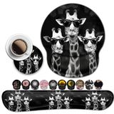 JVGFYNKL Bilgisayar Mouse Masa Pedi, Dikdörtgen Mouse Pad Bilek Koruyucu Soğuk Zürafalarla Basılmış, Ergonomik Kaymaz Kauçuk Rahat Bilgisayar Klavye Bilek Dinlenme Masaüstü Dekorasyon Ofis Aksesuarları