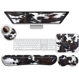 JVGFYNKL Klavye Bilek Desteği ve Fare Bilek Desteği Dolgulu Hafızalı Köpük Seti, Bilgisayar Dizüstü Bilgisayar Ofis Aksesuarları için Dayanıklı Kaymaz Taban, Ergonomik Mouse Pad Sevimli Sığır Derisi Kahverengi