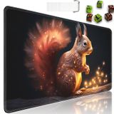JVGFYNKL MTG Playmat + İpli Seyahat Çantası + 6 Zar Sayacı, Masa Üstü Ticaret Kartı Oyun Matları veya Büyük Fare Altlığı, Kaymaz Kauçuk 24 x 14 inç, Parlayan Sincap TCG Playmat