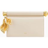 Jw Pei Holly Metal Pendant Embellished Vegan Deri Portföy Kadın Clutch Çanta - Beyaz