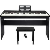 Jwin Sapphire SDP-112 Çekiç Aksiyonlu 88 Tuşlu Dijital Piyano Taşıma Çantası Hediyeli + Tabure - Siyah