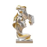 JXCBXJ Çiftler Öpücük Heykeli, Soyut Sanat Çift Heykeli Ev Mobilyaları Reçine Heykel Dekorasyon Ev Dekorasyonu, Düğün, Hediye için Romantik Heykel Kullanılmıştır. Gümüş