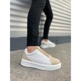 JY007 Alba Bağcıksız Süet Cilt Erkek Günlük Sneaker Ayakkabı SCBT Bej/Beyaz
