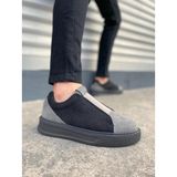JY007 Alba Bağcıksız Süet Erkek Günlük Sneaker Ayakkabı SST Gri/Siyah