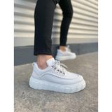 JY010 Cloud Bağcıklı Cilt Erkek Günlük Sneaker Ayakkabı CBT - Beyaz