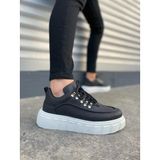 JY010 Cloud Bağcıklı Cilt Erkek Günlük Sneaker Ayakkabı CBT - Siyah
