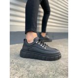 Jy010 Cloud Bağcıklı Cilt Erkek Günlük Sneaker Ayakkabı Cst - Siyah