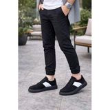 Jy011 Line Erkek Günlük Bağcıklı Süet Spor Sneaker Ayakkabı Sst - Siyah/Beyaz