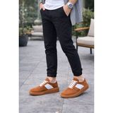Jy011 Line Erkek Günlük Bağcıklı Süet Spor Sneaker Ayakkabı Stt - Taba/Beyaz