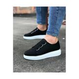 Jy026 Astor Erkek Günlük Lastikli Cilt Spor Sneaker Ayakkabı Cbt - Siyah