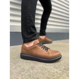 JY151 Boost Bağcıklı Cilt Erkek Günlük Sneaker Ayakkabı CST - Taba