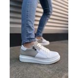 JY155 Warrior Bağcıklı ve Fermuarlı Cilt Süet Erkek Günlük Sneaker Ayakkabı CSBT - Beyaz/Gri