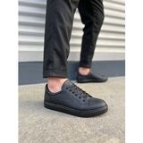 Jy165 Elite Bağcıklı Cilt Erkek Günlük Sneaker Ayakkabı Cst - Siyah