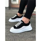 Jy507 Alone Bağcıklı Süet Cilt Erkek Günlük Sneaker Ayakkabı Scbt Siyah/Beyaz